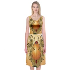 Wonderful Easter Egg With Flowers And Snail Midi Sleeveless Dress by FantasyWorld7