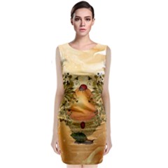 Wonderful Easter Egg With Flowers And Snail Classic Sleeveless Midi Dress by FantasyWorld7