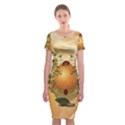 Wonderful Easter Egg With Flowers And Snail Classic Short Sleeve Midi Dress View1