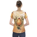 Wonderful Easter Egg With Flowers And Snail Short Sleeve Front Detail Top View2