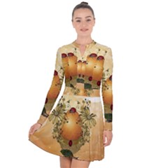 Wonderful Easter Egg With Flowers And Snail Long Sleeve Panel Dress by FantasyWorld7