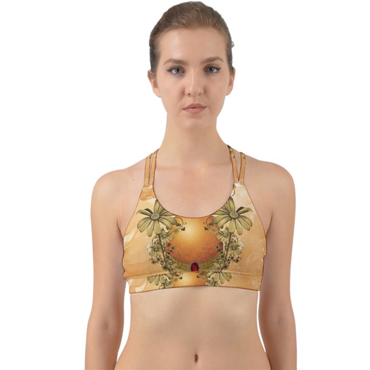 Wonderful Easter Egg With Flowers And Snail Back Web Sports Bra