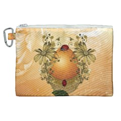 Wonderful Easter Egg With Flowers And Snail Canvas Cosmetic Bag (xl) by FantasyWorld7