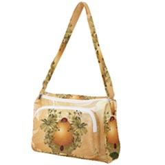 Wonderful Easter Egg With Flowers And Snail Front Pocket Crossbody Bag by FantasyWorld7