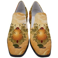 Wonderful Easter Egg With Flowers And Snail Slip On Heel Loafers by FantasyWorld7