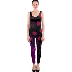 Background Red Purple Black Color One Piece Catsuit by Pakrebo