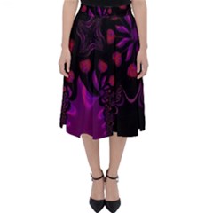 Background Red Purple Black Color Classic Midi Skirt by Pakrebo