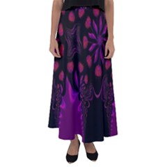 Background Red Purple Black Color Flared Maxi Skirt by Pakrebo