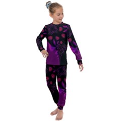 Background Red Purple Black Color Kids  Long Sleeve Set  by Pakrebo