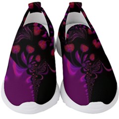 Background Red Purple Black Color Kids  Slip On Sneakers