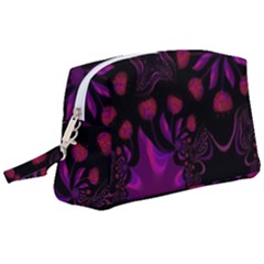 Background Red Purple Black Color Wristlet Pouch Bag (large)