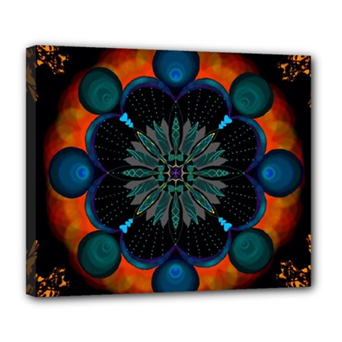 Ornament Fractal Pattern Background Deluxe Canvas 24  X 20  (stretched) by Pakrebo