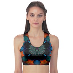 Ornament Fractal Pattern Background Sports Bra by Pakrebo