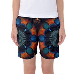 Ornament Fractal Pattern Background Women s Basketball Shorts by Pakrebo