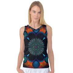 Ornament Fractal Pattern Background Women s Basketball Tank Top by Pakrebo