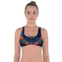 Ornament Fractal Pattern Background Got No Strings Sports Bra by Pakrebo