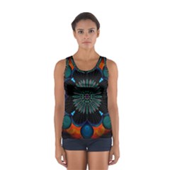 Ornament Fractal Pattern Background Sport Tank Top  by Pakrebo