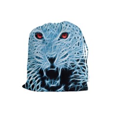 Animals Leopard Fractal Photoshop Drawstring Pouch (large) by Pakrebo