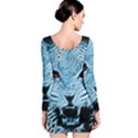 Animals Leopard Fractal Photoshop Long Sleeve Bodycon Dress View2