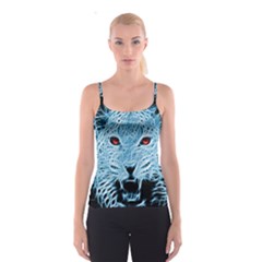 Animals Leopard Fractal Photoshop Spaghetti Strap Top by Pakrebo