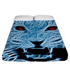 Animals Leopard Fractal Photoshop Fitted Sheet (king Size) by Pakrebo