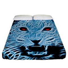 Animals Leopard Fractal Photoshop Fitted Sheet (california King Size) by Pakrebo