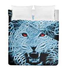 Animals Leopard Fractal Photoshop Duvet Cover Double Side (full/ Double Size) by Pakrebo