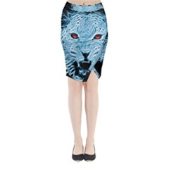 Animals Leopard Fractal Photoshop Midi Wrap Pencil Skirt by Pakrebo