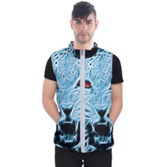 Animals Leopard Fractal Photoshop Men s Puffer Vest by Pakrebo