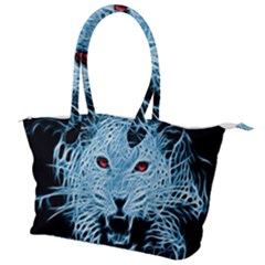 Animals Leopard Fractal Photoshop Canvas Shoulder Bag