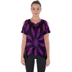 Background Purple Black Red Cut Out Side Drop Tee by Pakrebo