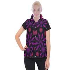 Background Purple Black Red Women s Button Up Vest