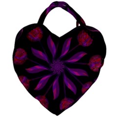 Background Purple Black Red Giant Heart Shaped Tote by Pakrebo