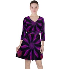 Background Purple Black Red Ruffle Dress