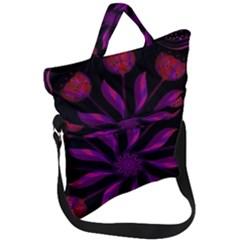 Background Purple Black Red Fold Over Handle Tote Bag by Pakrebo