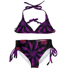 Background Purple Black Red Kids  Classic Bikini Set by Pakrebo