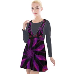 Background Purple Black Red Plunge Pinafore Velour Dress