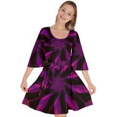 Background Purple Black Red Velour Kimono Dress