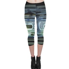 Spaceship Interior Stage Design Capri Leggings  by Pakrebo