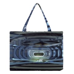 Spaceship Interior Stage Design Medium Tote Bag by Pakrebo