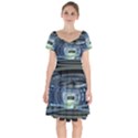 Spaceship Interior Stage Design Short Sleeve Bardot Dress View1