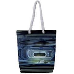 Spaceship Interior Stage Design Full Print Rope Handle Tote (small) by Pakrebo