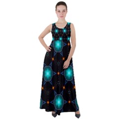 Ornament Pattern Color Background Empire Waist Velour Maxi Dress