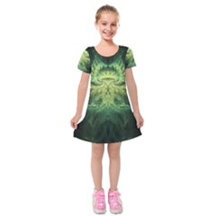 Fractal Jwildfire Scifi Kids  Short Sleeve Velvet Dress by Pakrebo