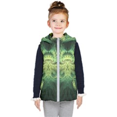 Fractal Jwildfire Scifi Kids  Hooded Puffer Vest by Pakrebo