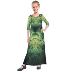 Fractal Jwildfire Scifi Kids  Quarter Sleeve Maxi Dress by Pakrebo