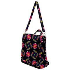 Pattern Flowers Wallpaper Crossbody Backpack