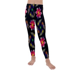 Pattern Flowers Wallpaper Kids  Lightweight Velour Leggings