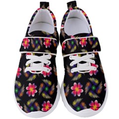 Pattern Flowers Wallpaper Women s Velcro Strap Shoes