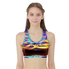 Colorful Chakra Lsd Spirituality Sports Bra With Border by Pakrebo